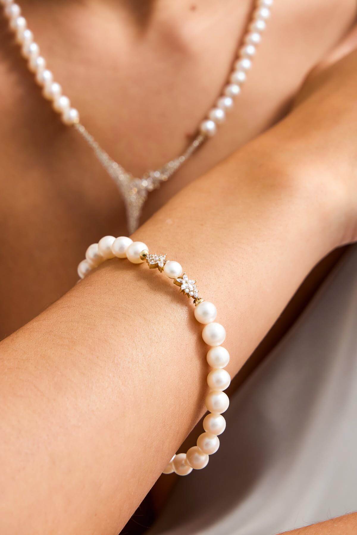 Zirkon Taşlı Doğal İnci Bileklik | | Birinci1926