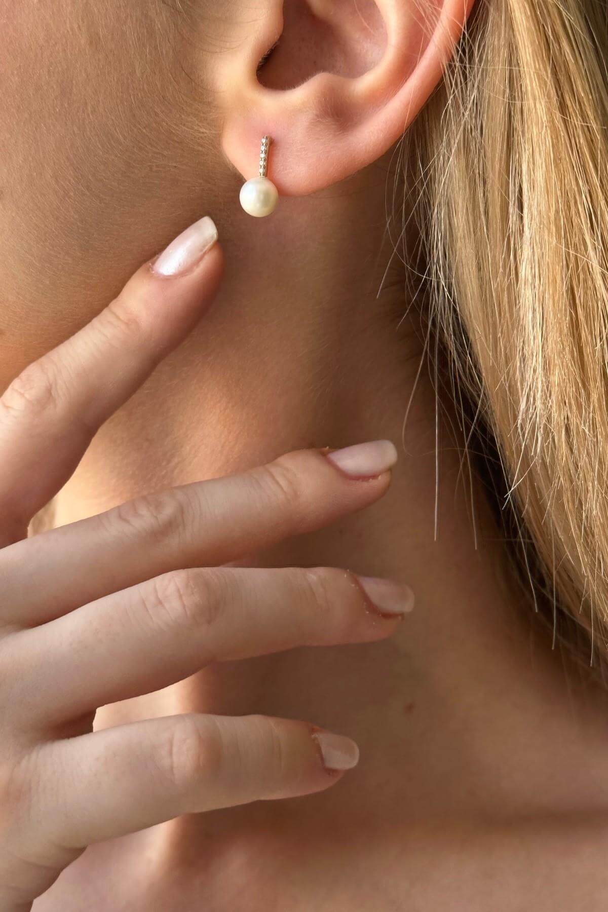 Zirkon Taşlı Doğal İnci Küpe | | Birinci1926