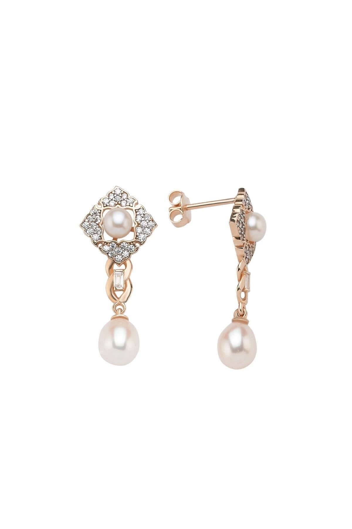 Baget Taşlı Doğal İnci Küpe | | Birinci1926