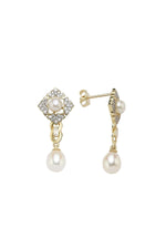 Baget Taşlı Doğal İnci Küpe | | Birinci1926