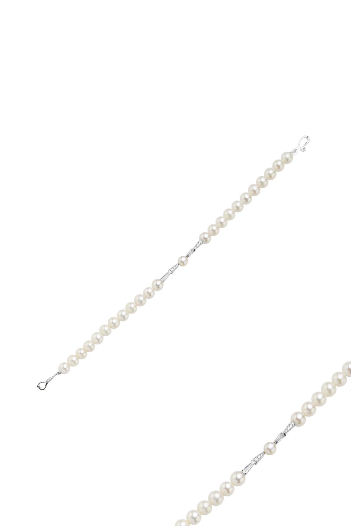 Baget Zirkon Taşlı Doğal İnci Bileklik | | Birinci1926