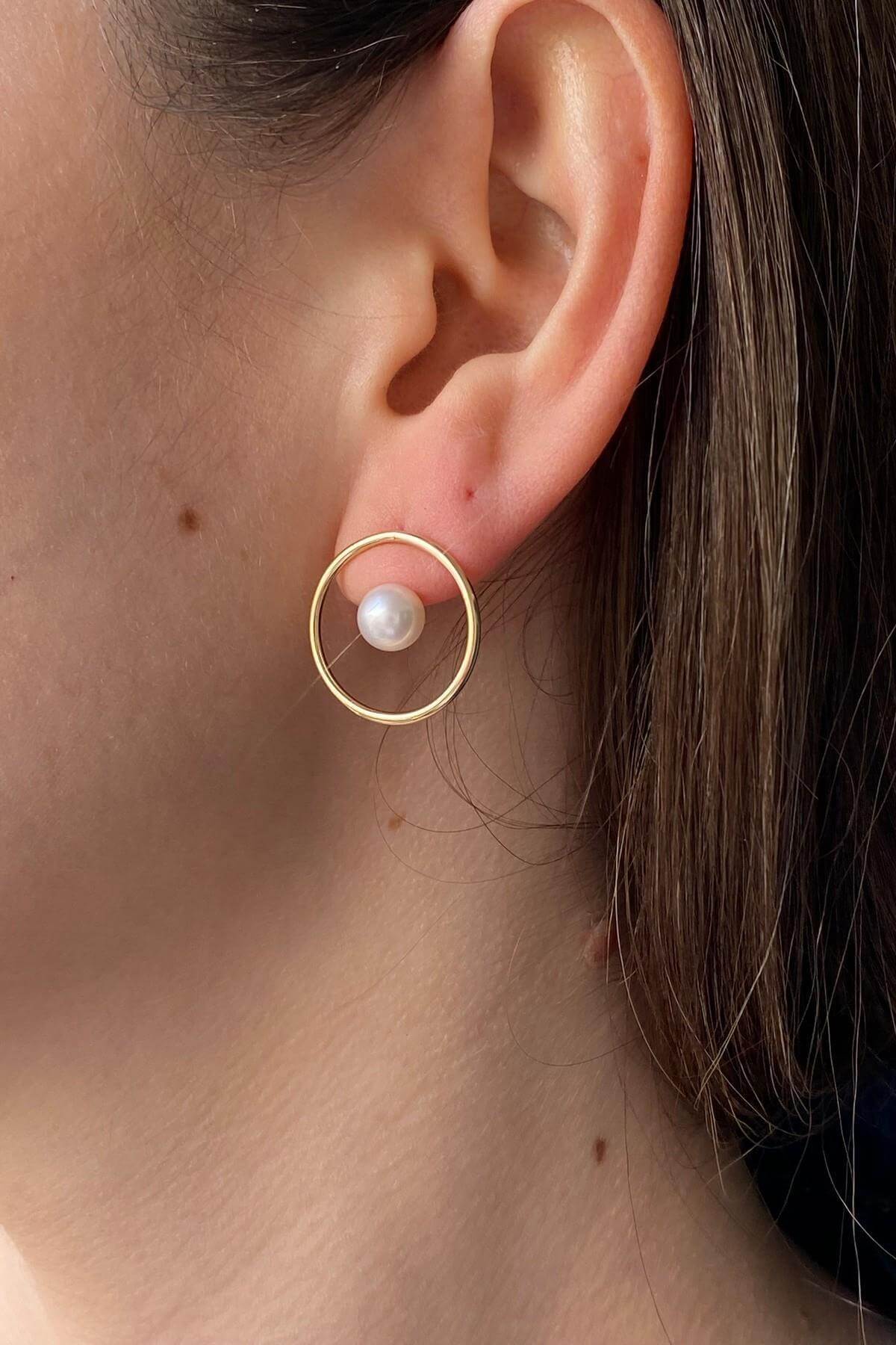 Daire Modelli Doğal İnci Küpe | | Birinci1926