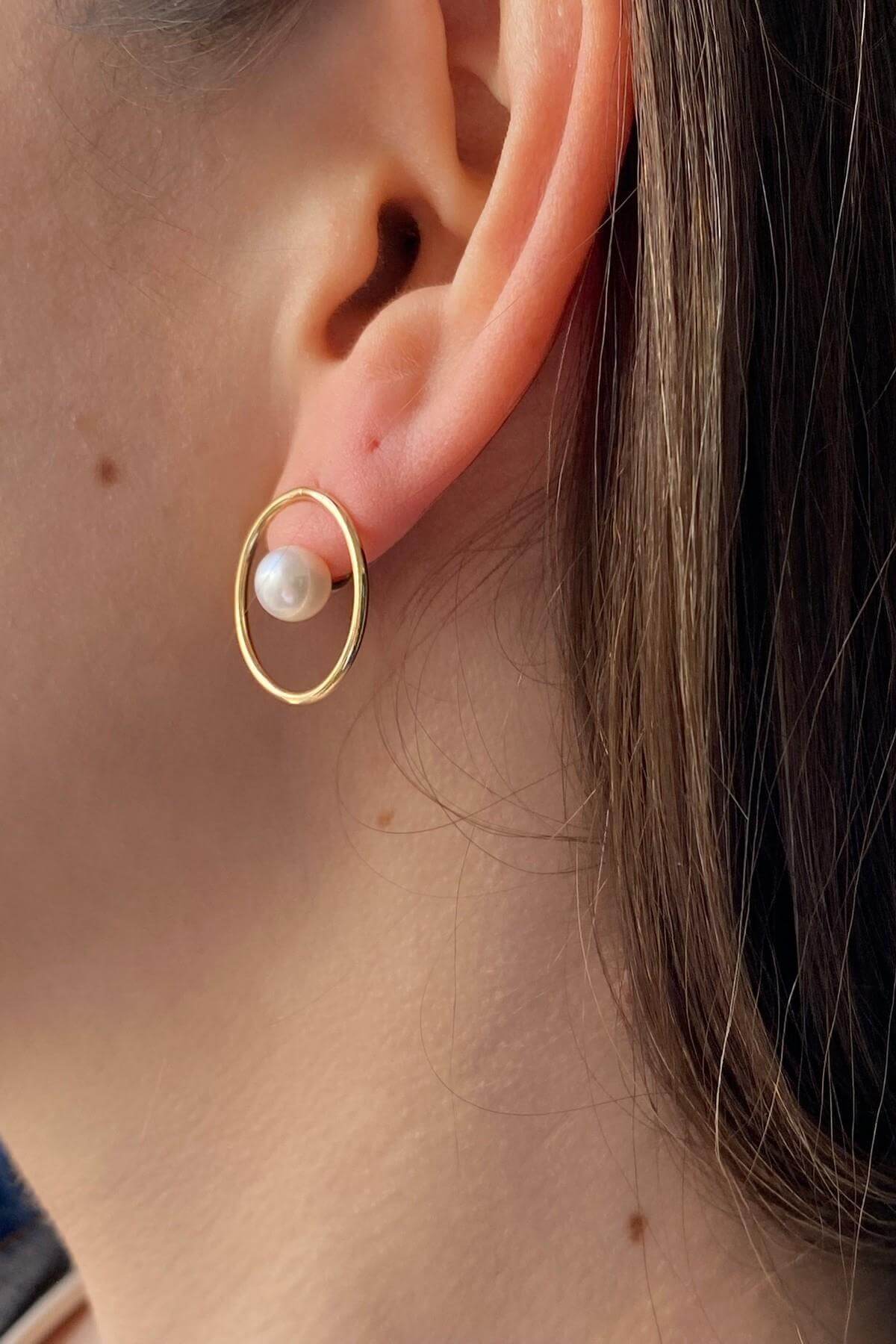 Daire Modelli Doğal İnci Küpe | | Birinci1926