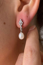 Dörtgen Taşlı Doğal İnci Sallantılı Küpe | | Birinci1926