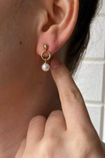 Halka Doğal İnci Küpe Kolye İkili Set | | Birinci1926