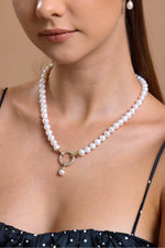 Halka Kilitli Doğal İnci Kolye Bileklik İkili Set | | Birinci1926