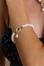 Halka Kilitli Doğal İnci Kolye Bileklik İkili Set | | Birinci1926