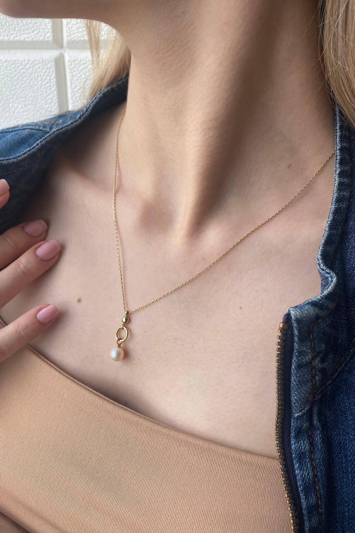 Halka Tatlı Su Doğal İnci Kolye | | Birinci1926