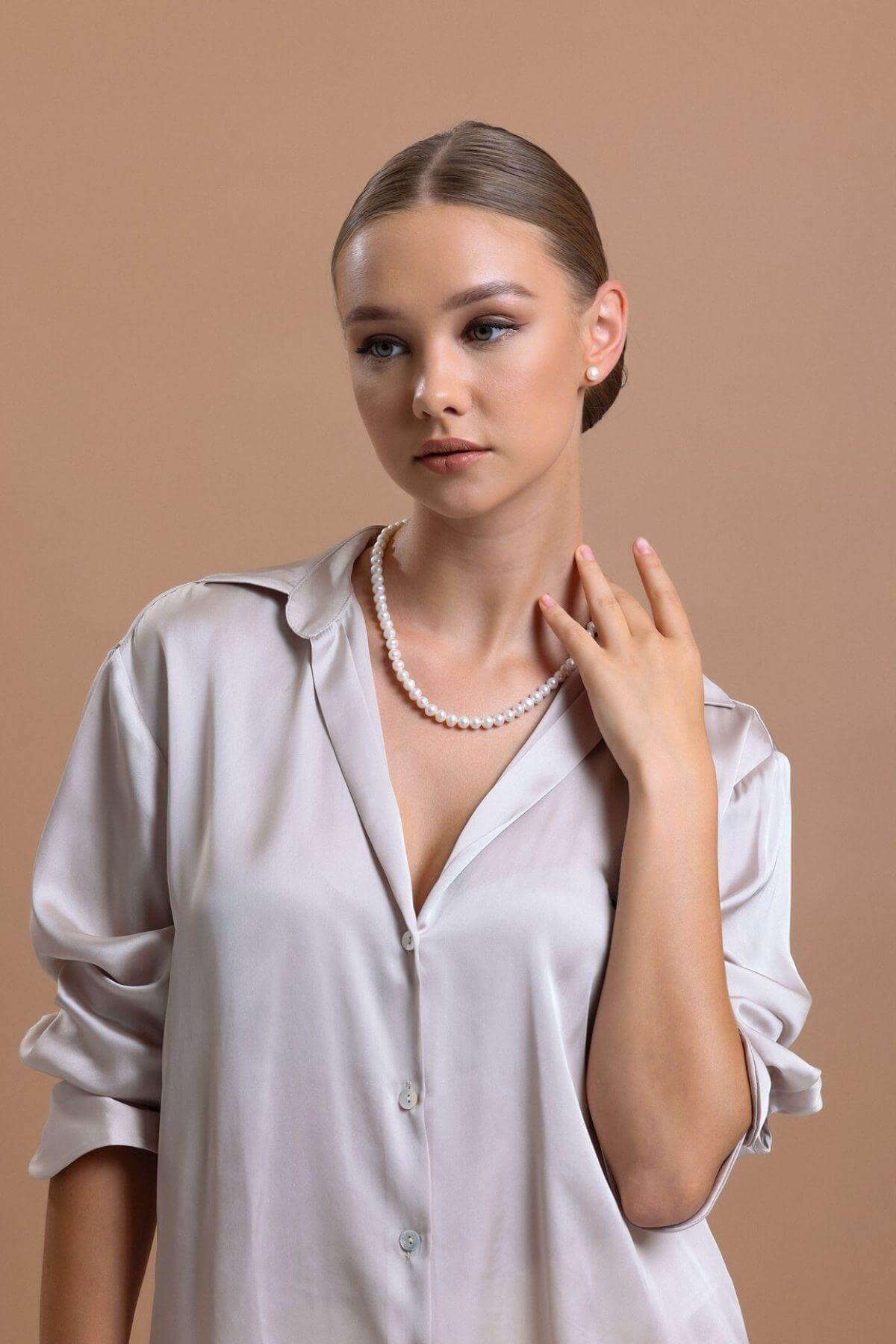 Sıralı Doğal İnci Küpe Kolye İkili Set | | Birinci1926