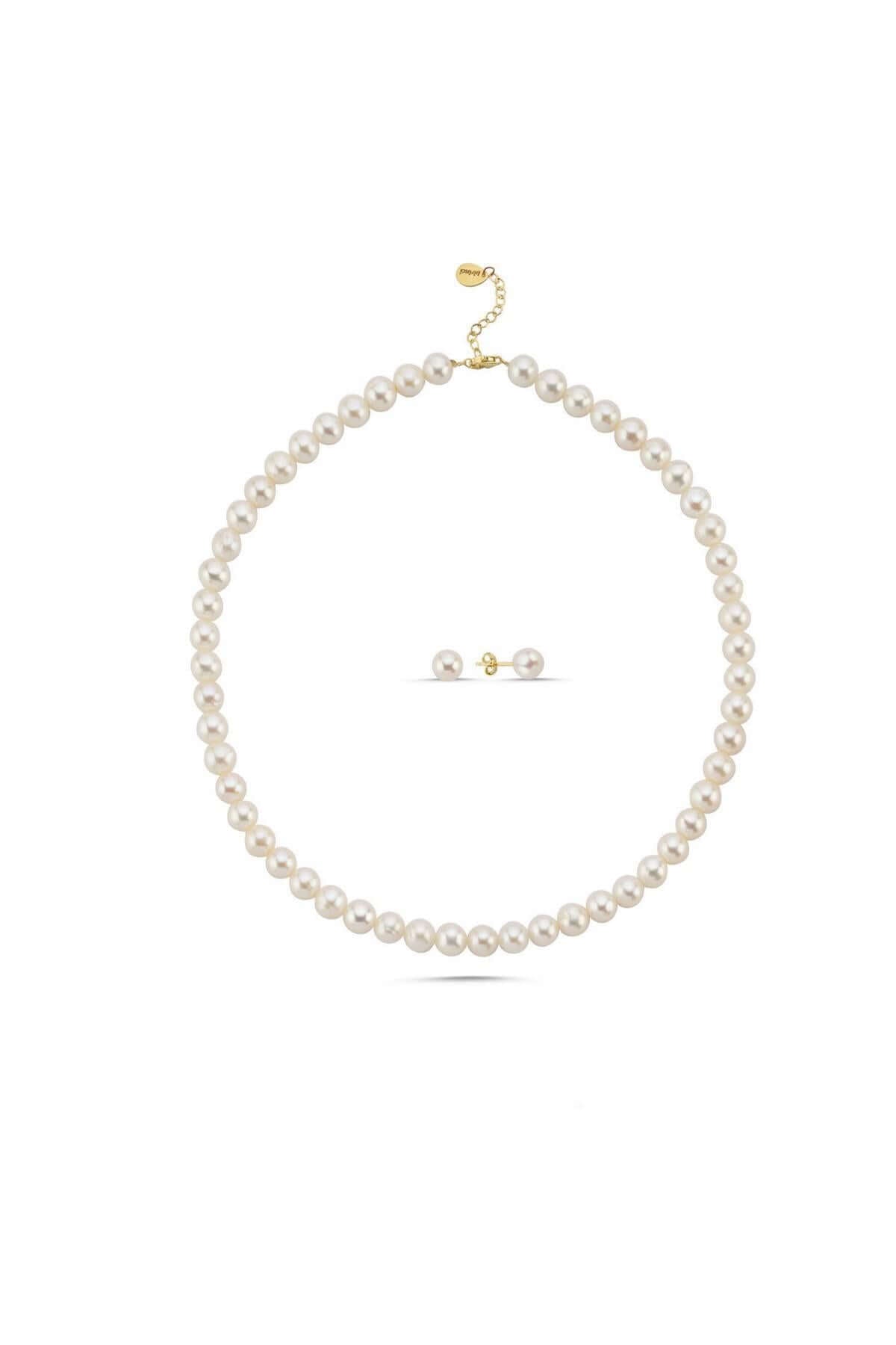 Sıralı Doğal İnci Küpe Kolye İkili Set | | Birinci1926