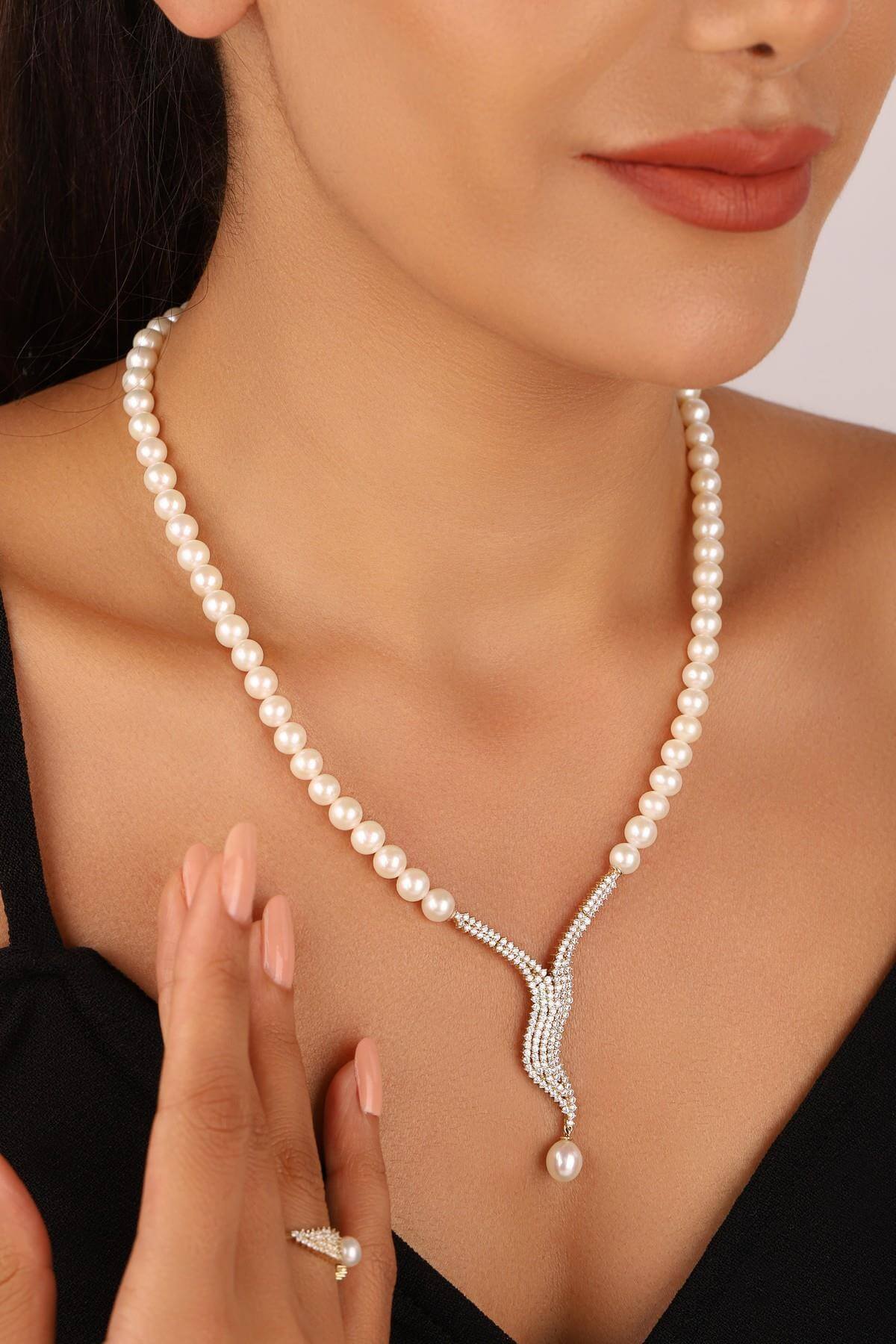 Su Yolu Taşlı Doğal İnci Kolye | | Birinci1926