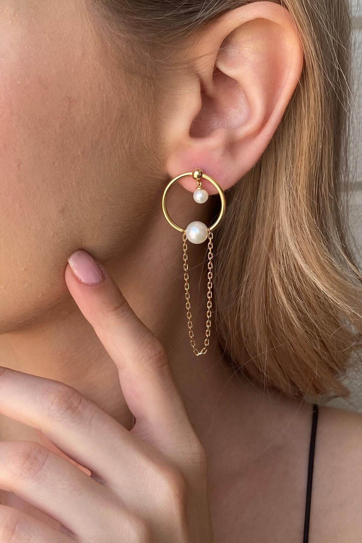 Tatlı Su Doğal İnci Sallanan Küpe | | Birinci1926