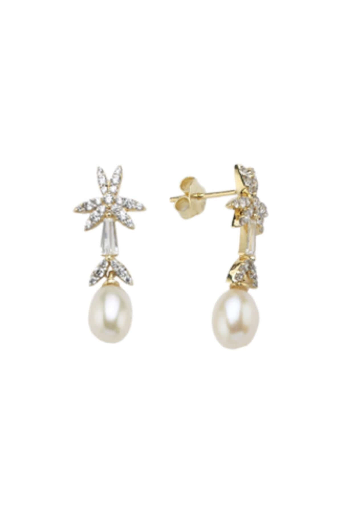 Yaprak Modelli Doğal İnci Küpe | | Birinci1926