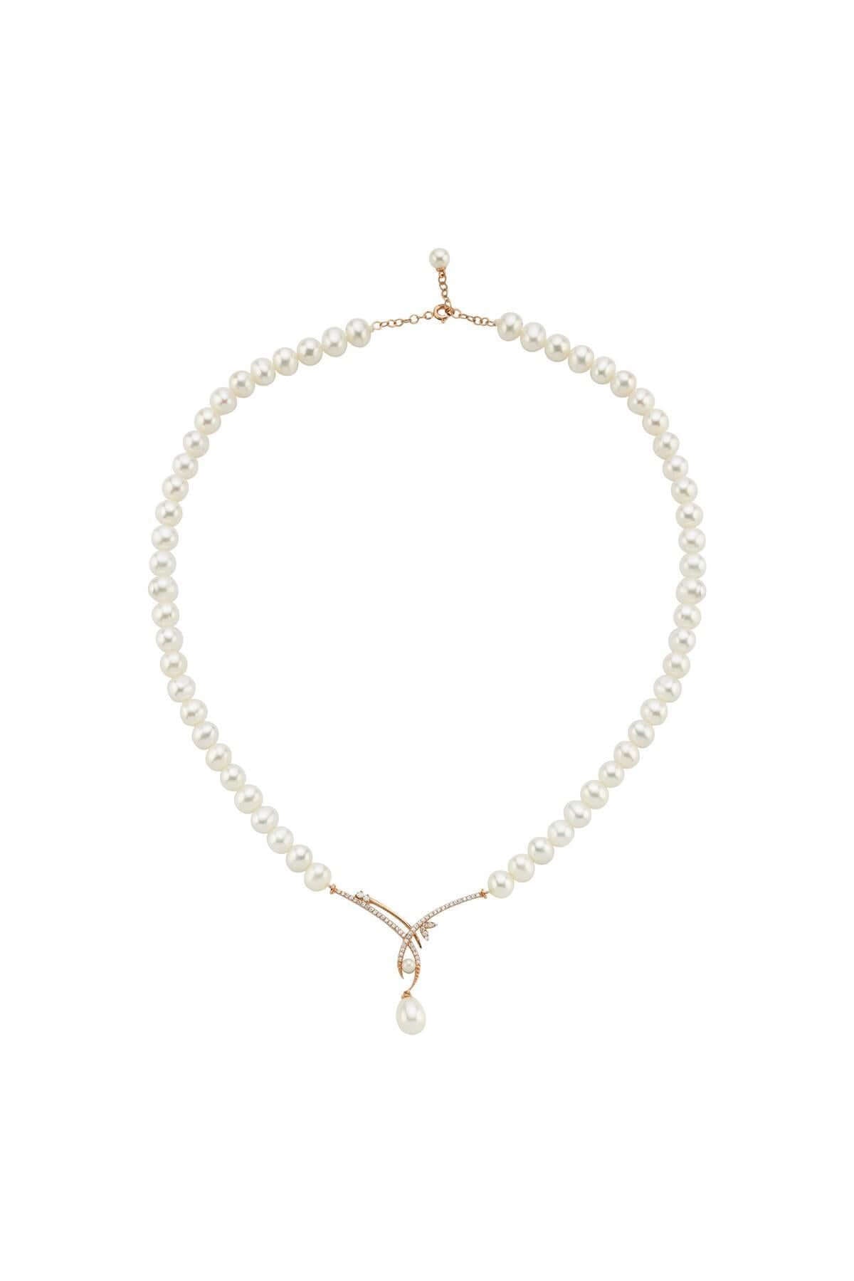 Yaprak Taşlı Doğal İnci Sallantılı Kolye | | Birinci1926