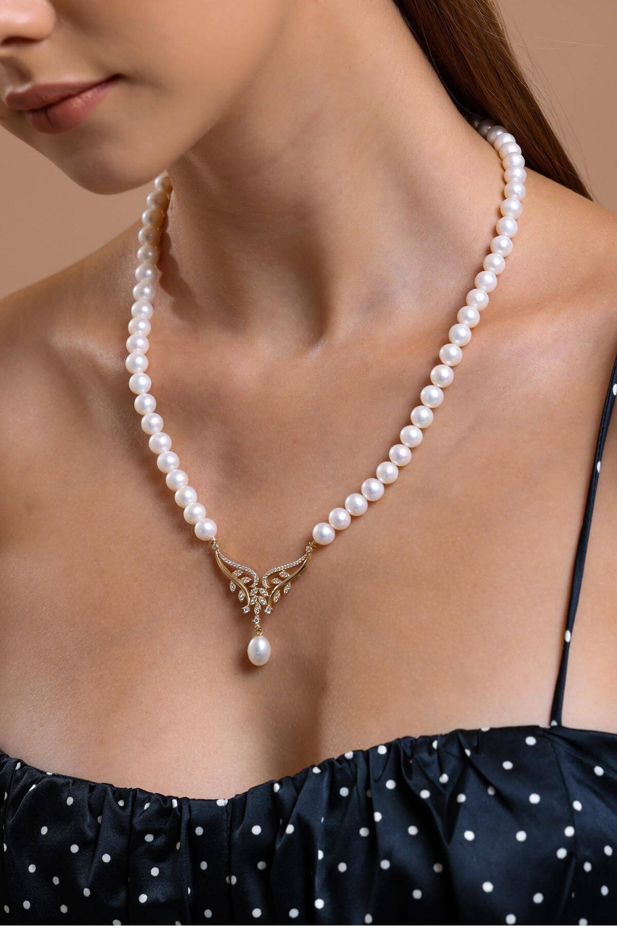 Yaprak Taşlı Doğal İnci Küpe Kolye Bileklik Üçlü Set | | Birinci1926