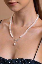 Yaprak Taşlı Doğal İnci Kolye | | Birinci1926