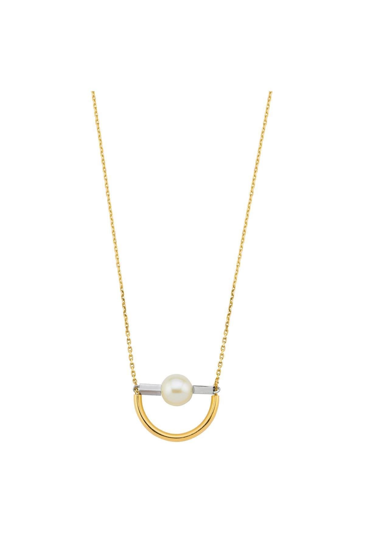 Yarım Daire Tatlı Su Doğal İnci Kolye | | Birinci1926