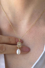 Baget Taş Doğal İncili Sallantı Kolye | | Birinci1926