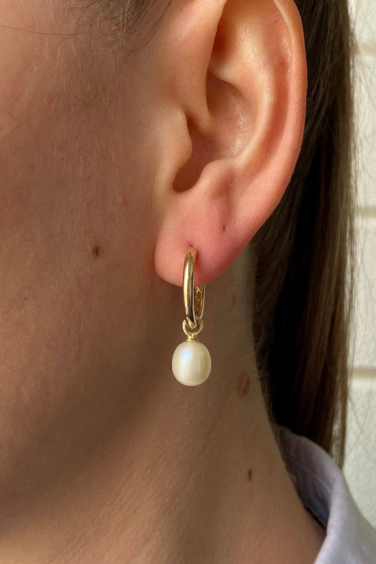 Charm Doğal İnci Damla Küpe