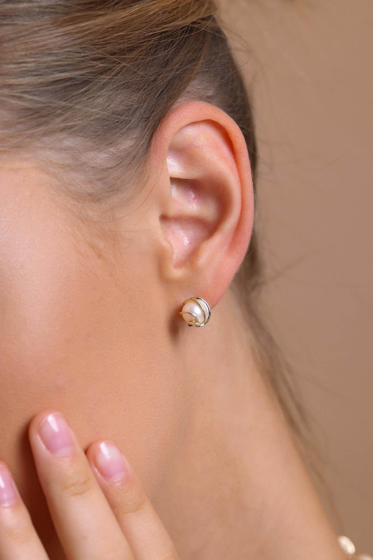 Kafesli Doğal İnci Küpe | | Birinci1926