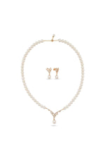 Taşlı Doğal İnci Sallantılı Küpe Kolye İkili Set | | Birinci1926