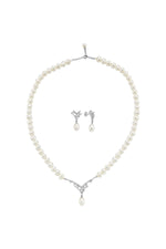 Taşlı Doğal İnci Sallantılı Küpe Kolye İkili Set | | Birinci1926