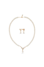 Taşlı Doğal İnci Sallantılı Küpe Kolye İkili Set | | Birinci1926