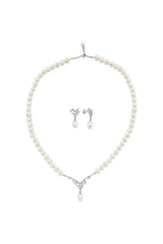 Taşlı Doğal İnci Sallantılı Küpe Kolye İkili Set | | Birinci1926