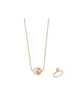 Tek Doğal İnci Kolye Yüzük İkili Set | | Birinci1926