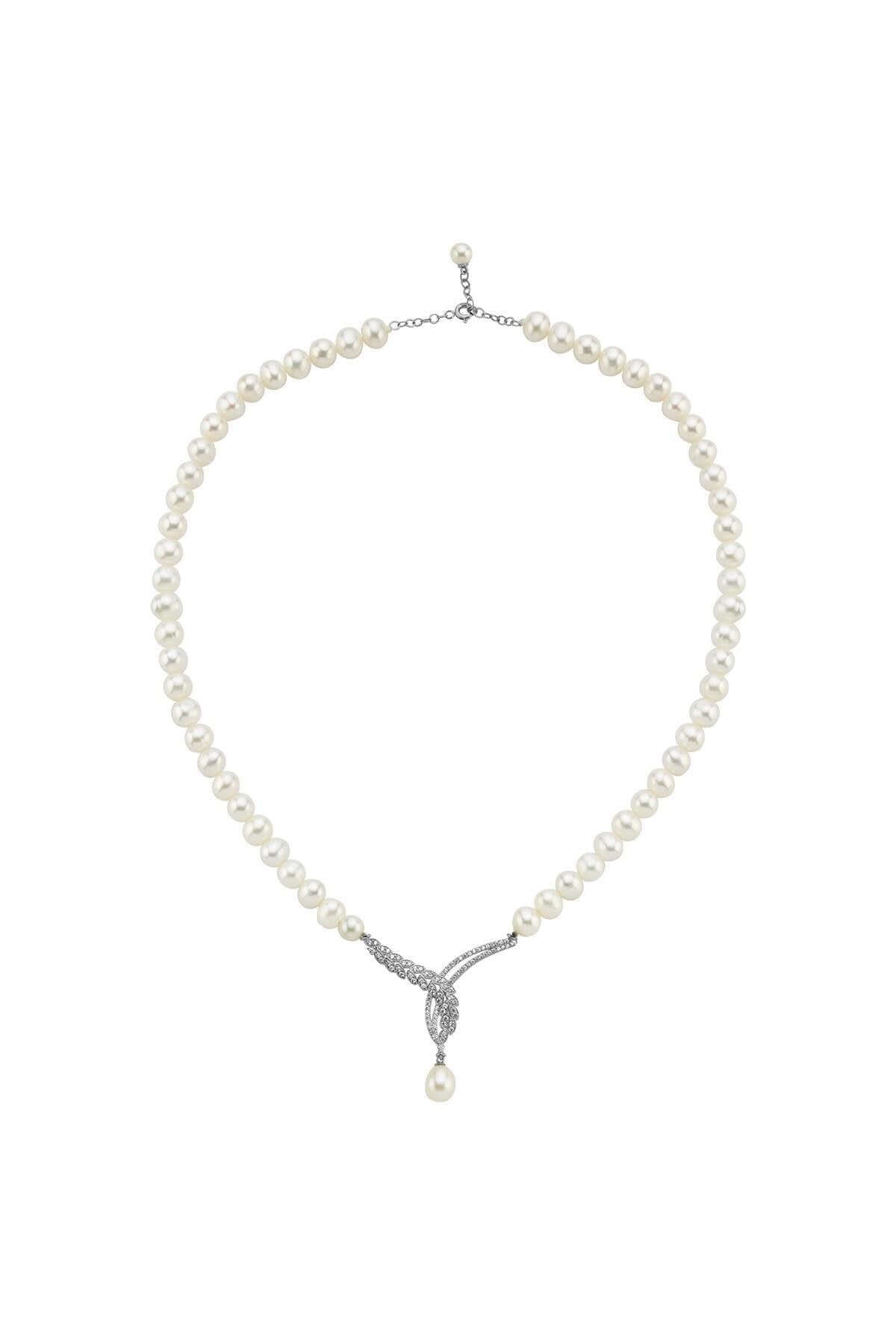 Yaprak Detay Taşlı Doğal İnci Kolye | | Birinci1926