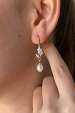 Yaprak Taşlı Doğal İnci Sallantılı Küpe Kolye İkili Set | | Birinci1926