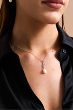 Yaprak Taşlı Doğal İnci Sallantılı Kolye | | Birinci1926