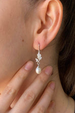 Yaprak Taşlı Doğal İnci Sallantılı Küpe | | Birinci1926