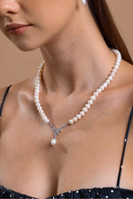 Zirkon Taşlı Doğal İnci Sallantılı Kolye | | Birinci1926