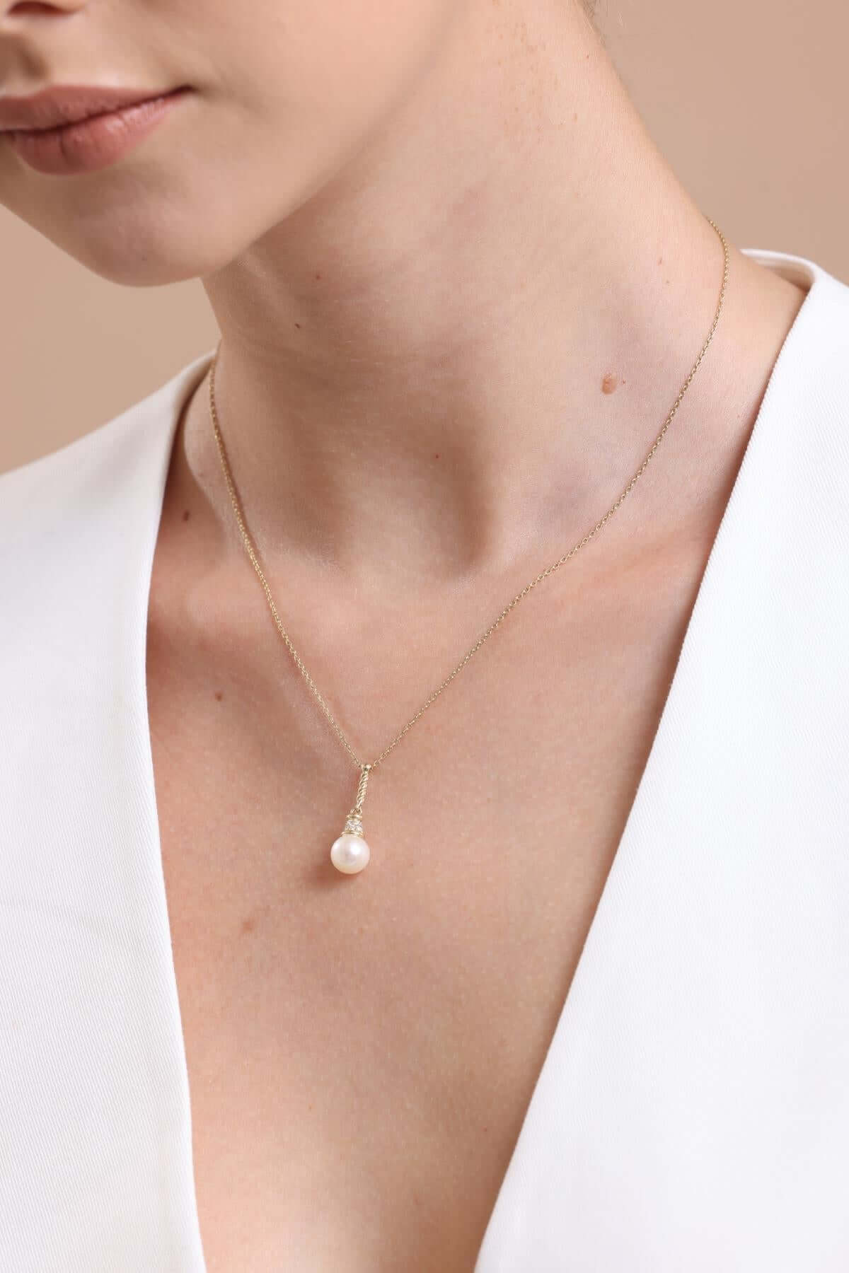 Zirkon Taşlı Doğal İnci Kolye | | Birinci1926