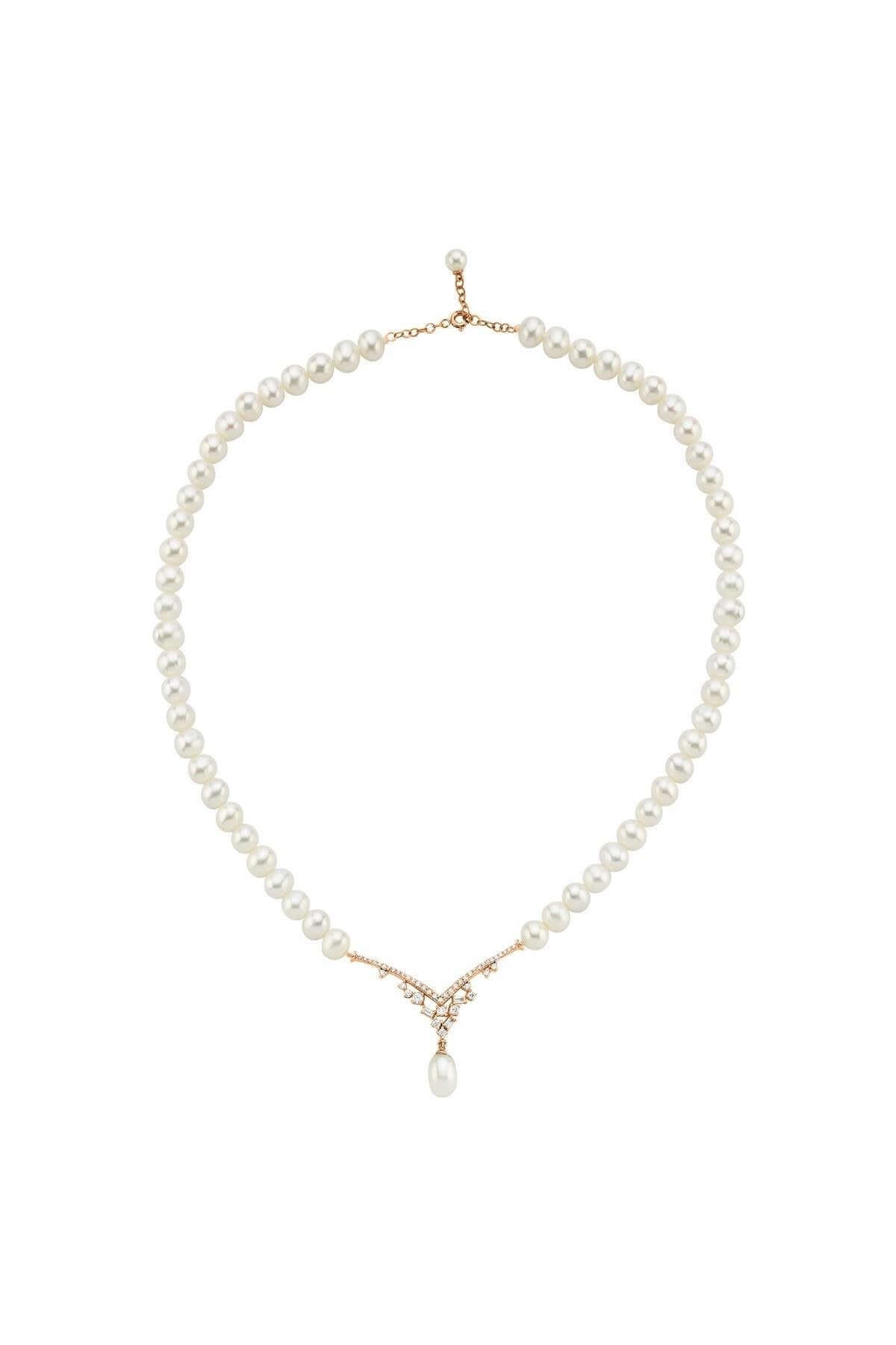 Zirkon Taşlı Doğal İnci Sallantılı Kolye | | Birinci1926