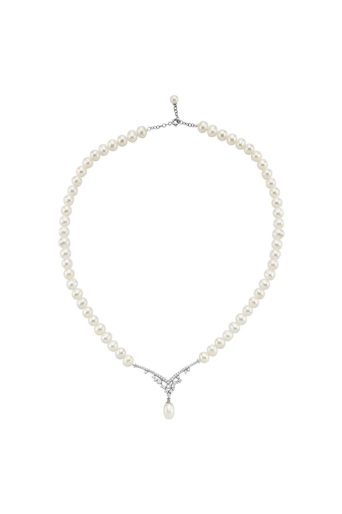 Zirkon Taşlı Doğal İnci Sallantılı Kolye | | Birinci1926