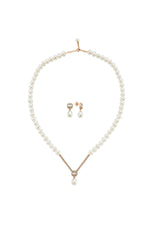 Baget Sekizgen Doğal İnci Sallantı Küpe Kolye İkili Set | | Birinci1926