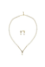 Baget Sekizgen Doğal İnci Sallantı Küpe Kolye İkili Set | | Birinci1926