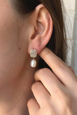 Baget Taş Doğal İnci Sallantı Küpe Kolye İkili Set | | Birinci1926