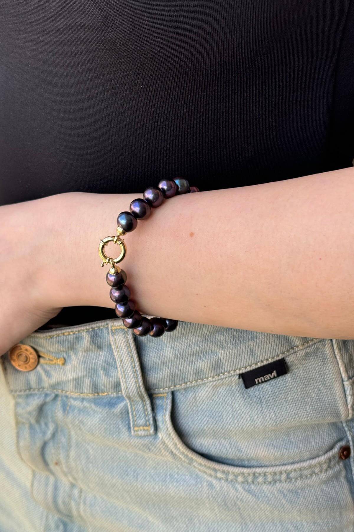 Doğal Siyah İnci Kolye Bileklik İkili Set | | Birinci1926