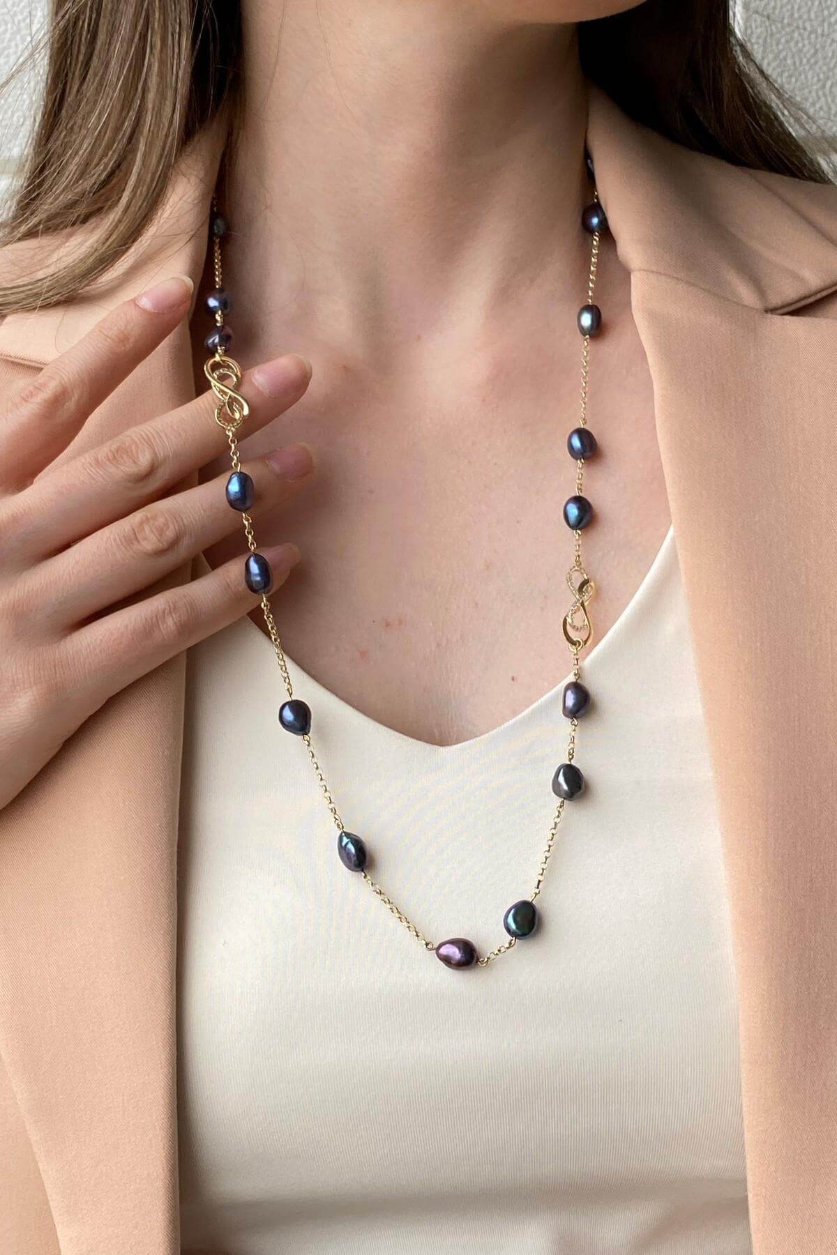 Sonsuzluk Taşlı Barok Doğal İnci Kolye | | Birinci1926