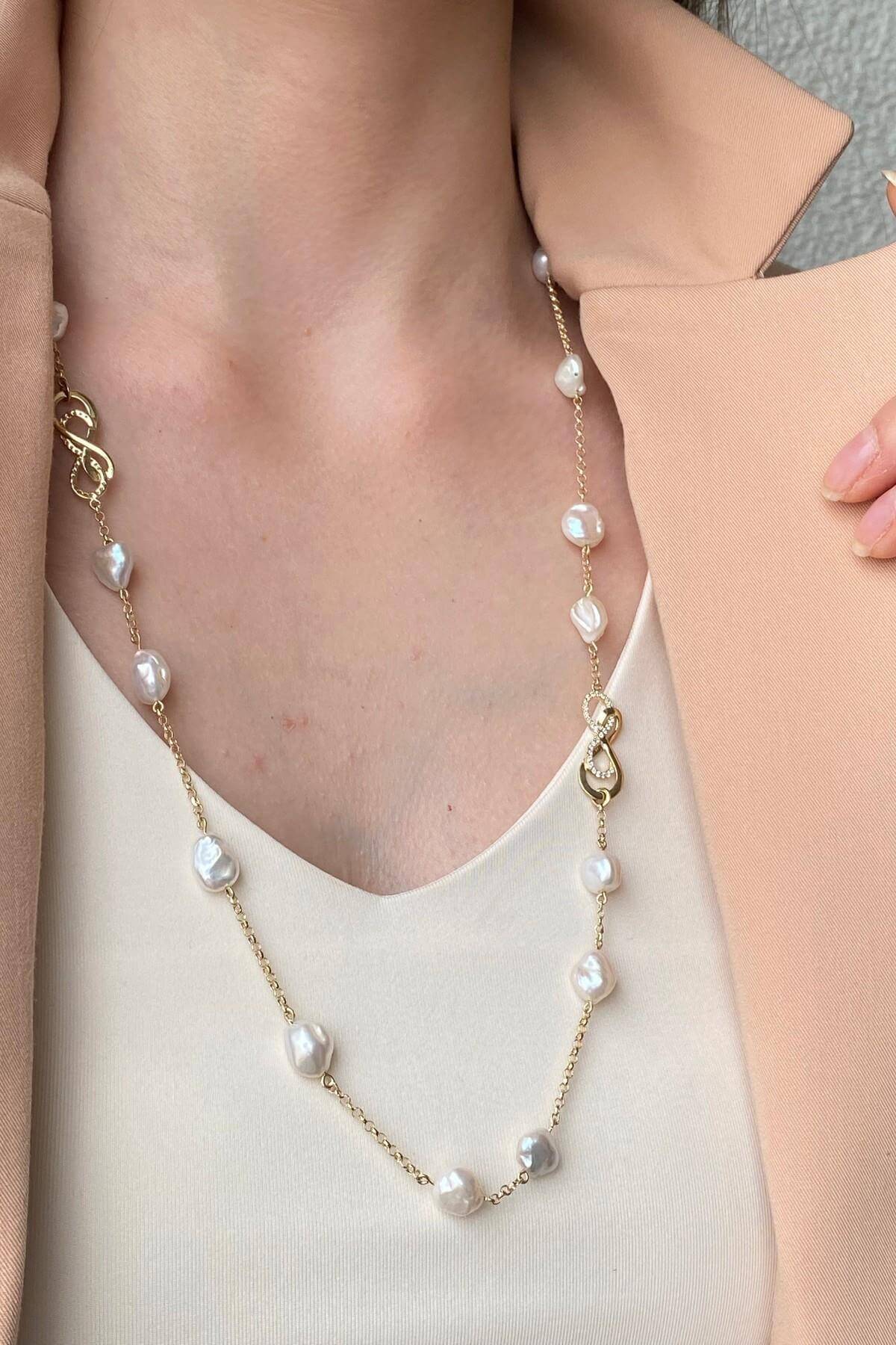 Sonsuzluk Taşlı Barok Doğal İnci Kolye | | Birinci1926