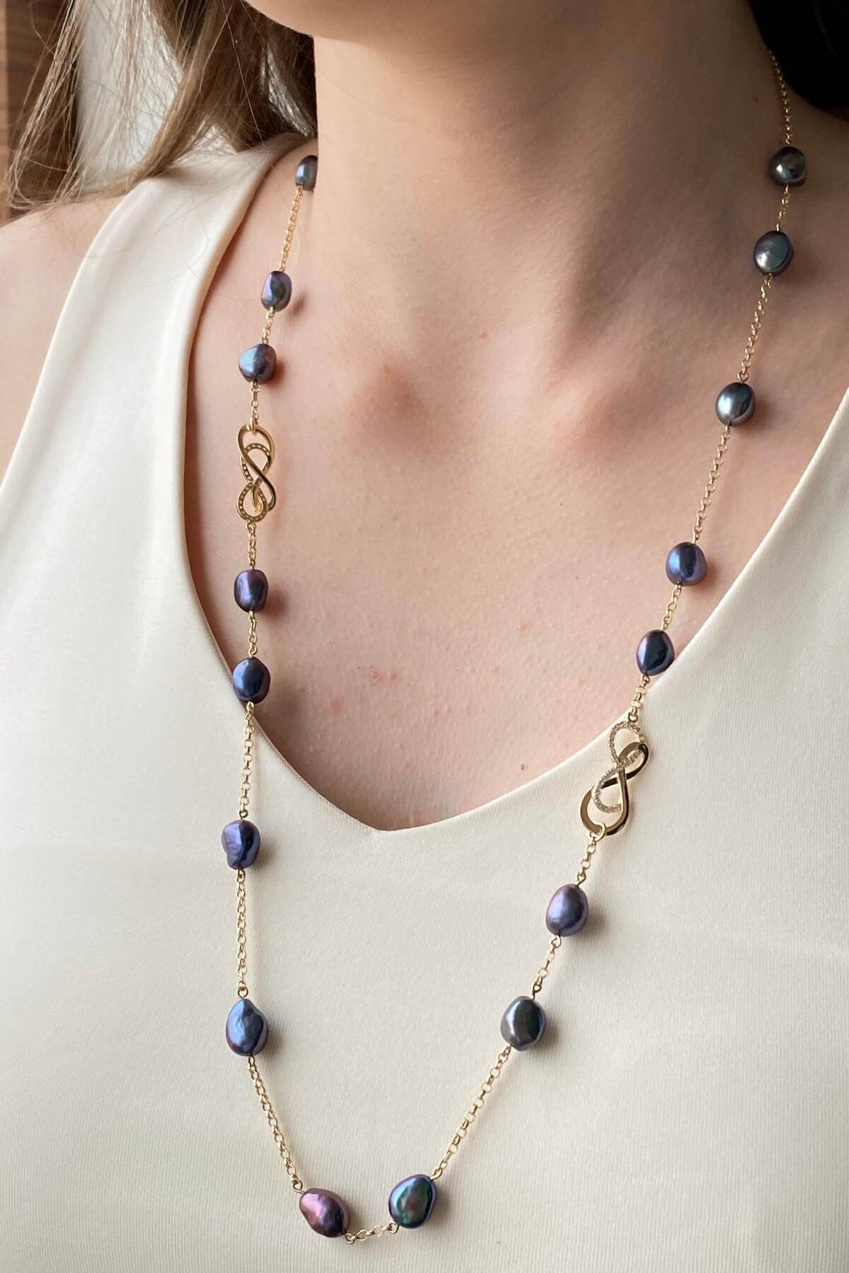 Sonsuzluk Taşlı Barok Doğal İnci Kolye | | Birinci1926