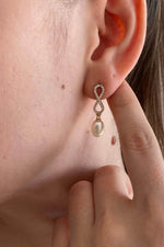 Sonsuzluk Taşlı Doğal İnci Sallantılı Küpe | | Birinci1926