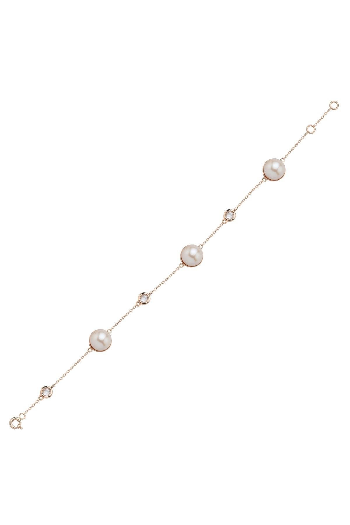 Üç Doğal İncili Zirkon Taşlı Bileklik | | Birinci1926