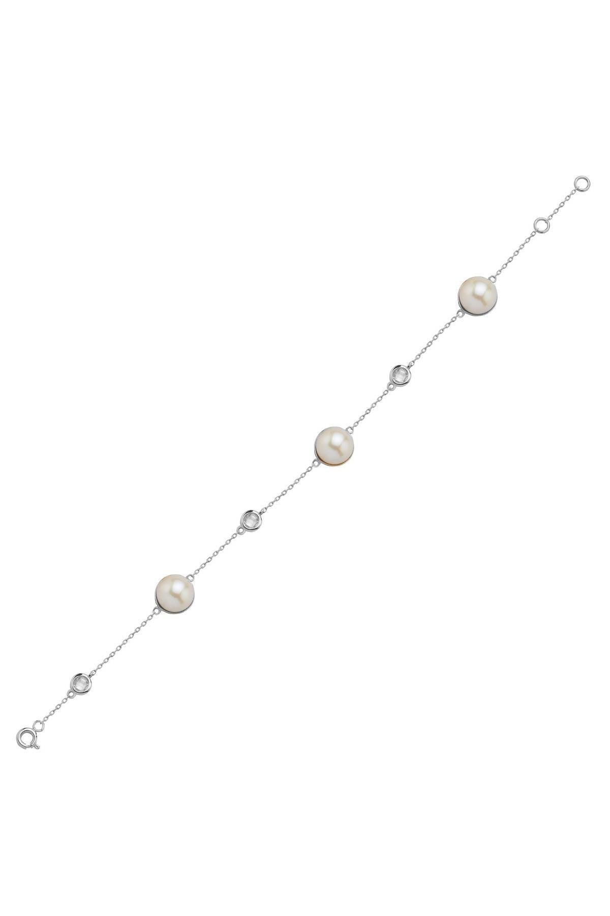 Üç Doğal İncili Zirkon Taşlı Bileklik | | Birinci1926