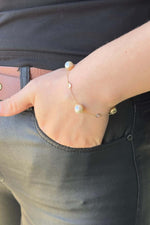 Üç Doğal İncili Zirkon Taşlı Bileklik | | Birinci1926