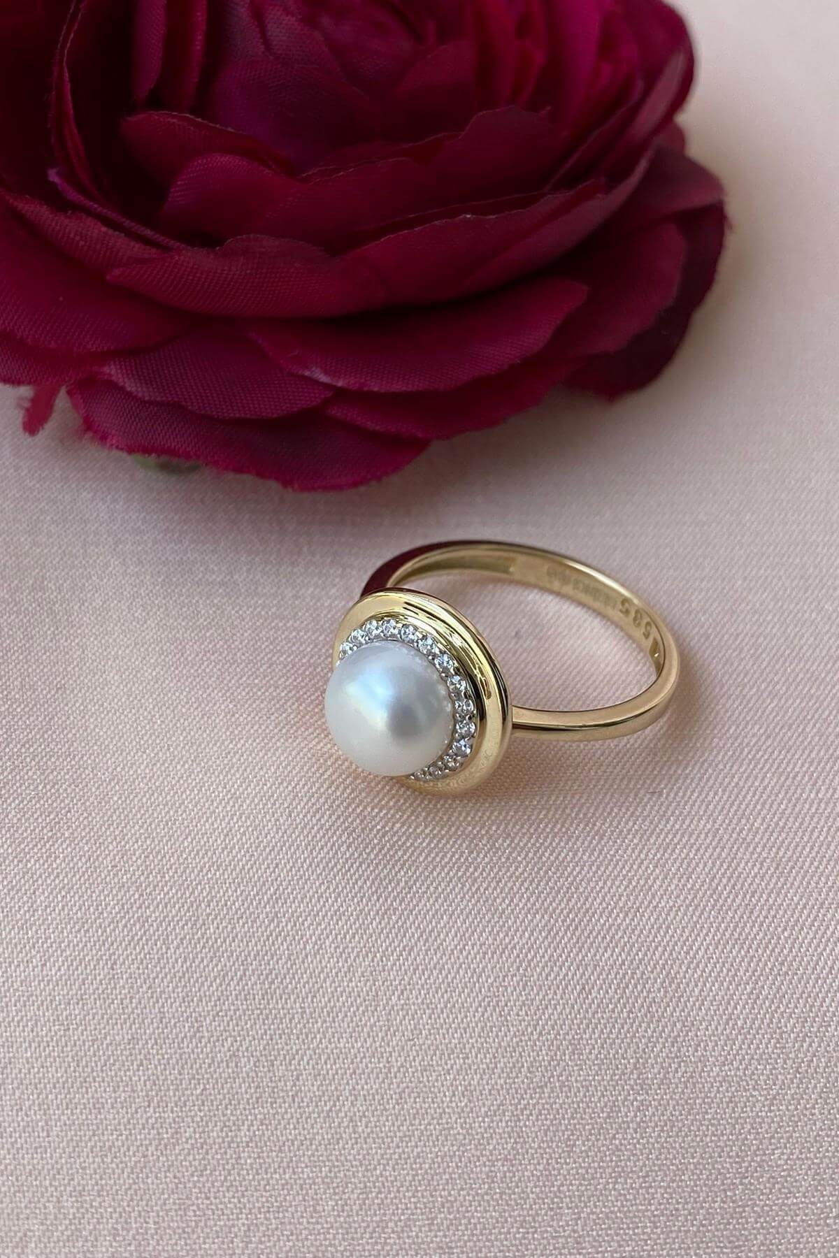 Doğal İncili Zirkon Taşlı Yüzük | | Birinci1926