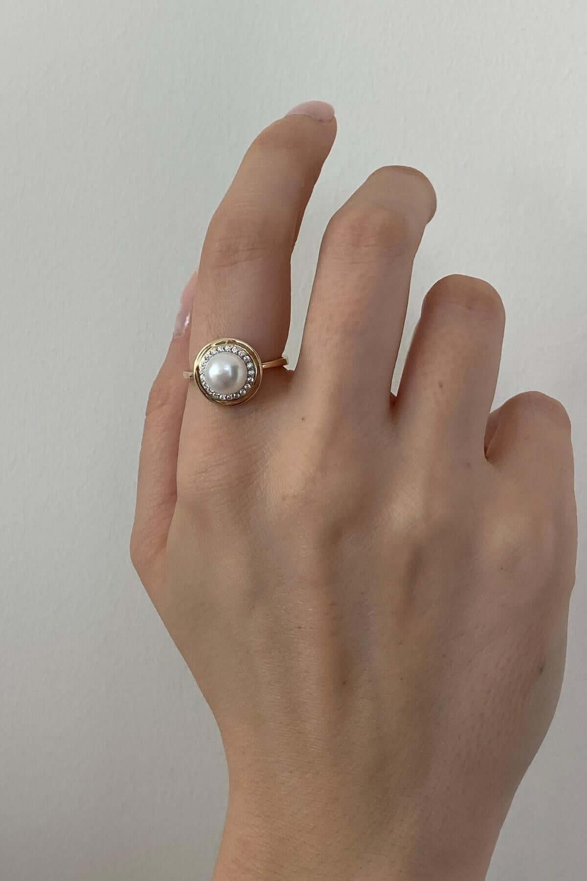 Doğal İncili Zirkon Taşlı Yüzük | | Birinci1926